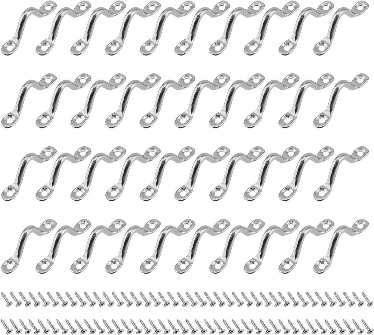 Allecta - Pad Eye Straps Roestvrij Staal - 40 stuks - Kajak Fenderoog Oogriemen
