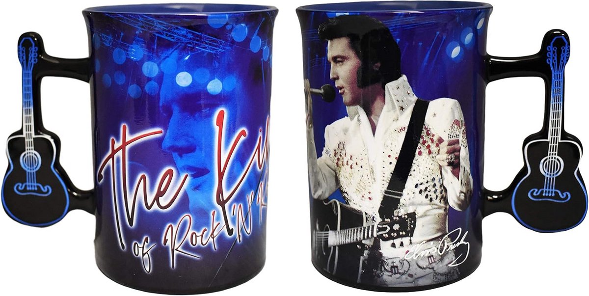 Keramische Koffiemok met Gitaarhandvat - Witte Jumpsuit Ontwerp - 475 ml Themakop voor Muziekfans