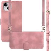 Étui iMoshion adapté à iPhone 14 avec porte-cartes - Bookcase iMoshion avec cordon - Rose