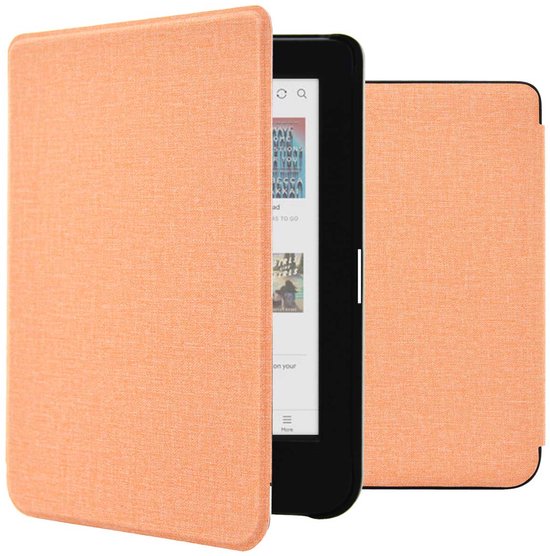 imoshion Housse / étui pour liseuse adapté pour Kobo Clara BW / Kobo Clara Color - imoshion Canvas Sleepcover Bookcase sans support - Oranje / Peach