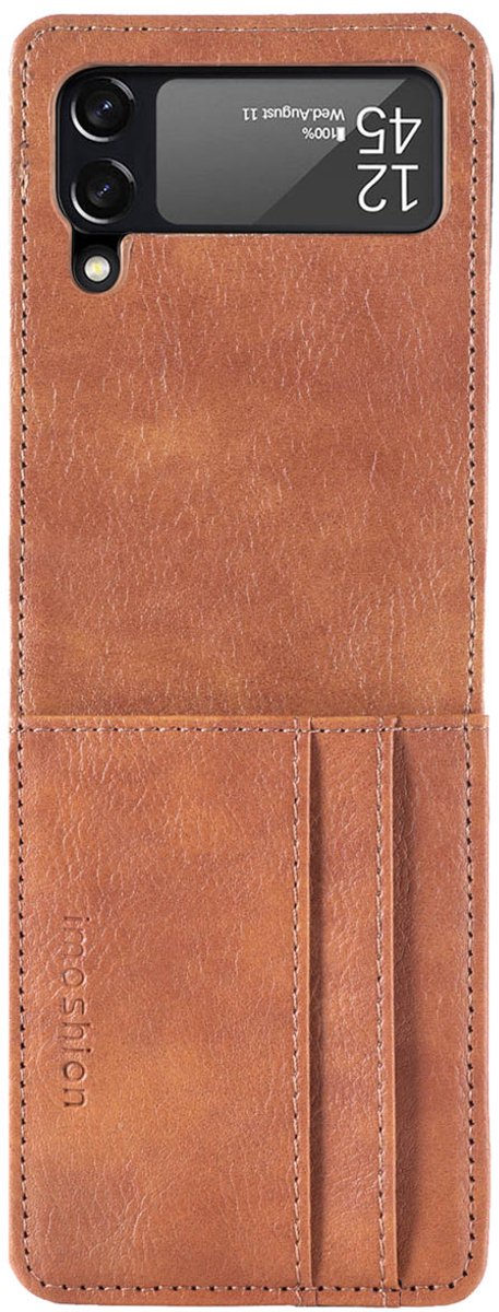 imoshion Hoesje - Geschikt voor Samsung Galaxy Z Flip 4 - Luxe Bookcase flip versie - Bruin