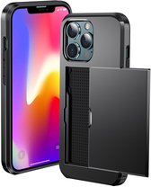Coque iPhone 13 Pro - Espace pour 2 cartes - Coque de téléphone iMoshion avec porte-cartes - Zwart