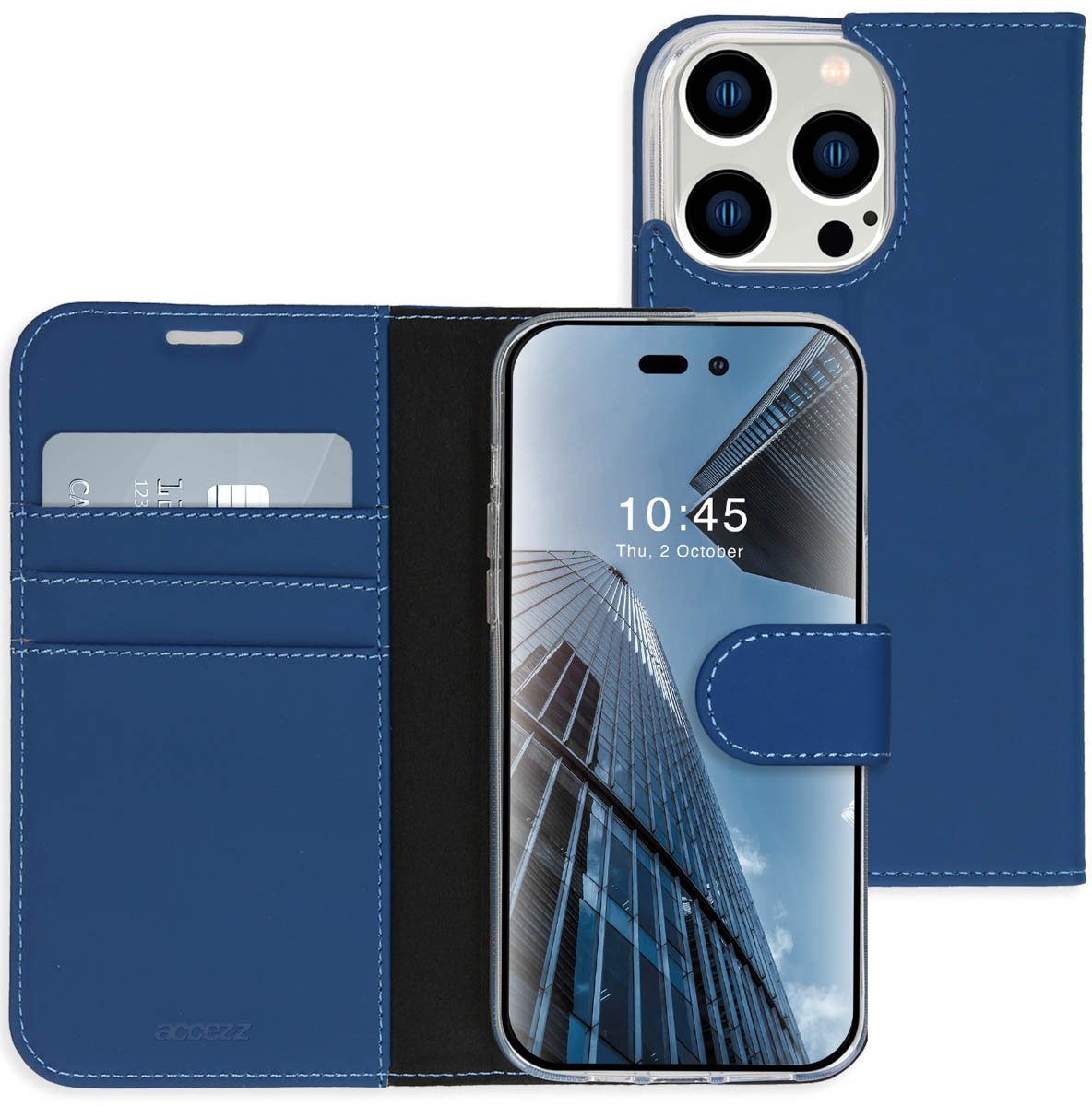 Accezz Wallet Softcase Booktype iPhone 14 Pro hoesje - Donkerblauw