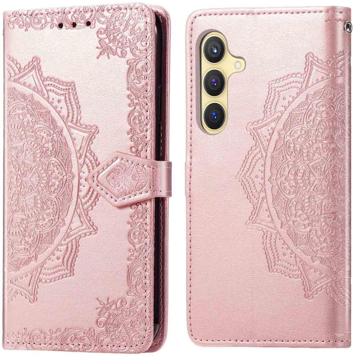 imoshion Hoesje - Geschikt voor Samsung Galaxy S24 / S25 - Mandala Bookcase - Rosé Goud