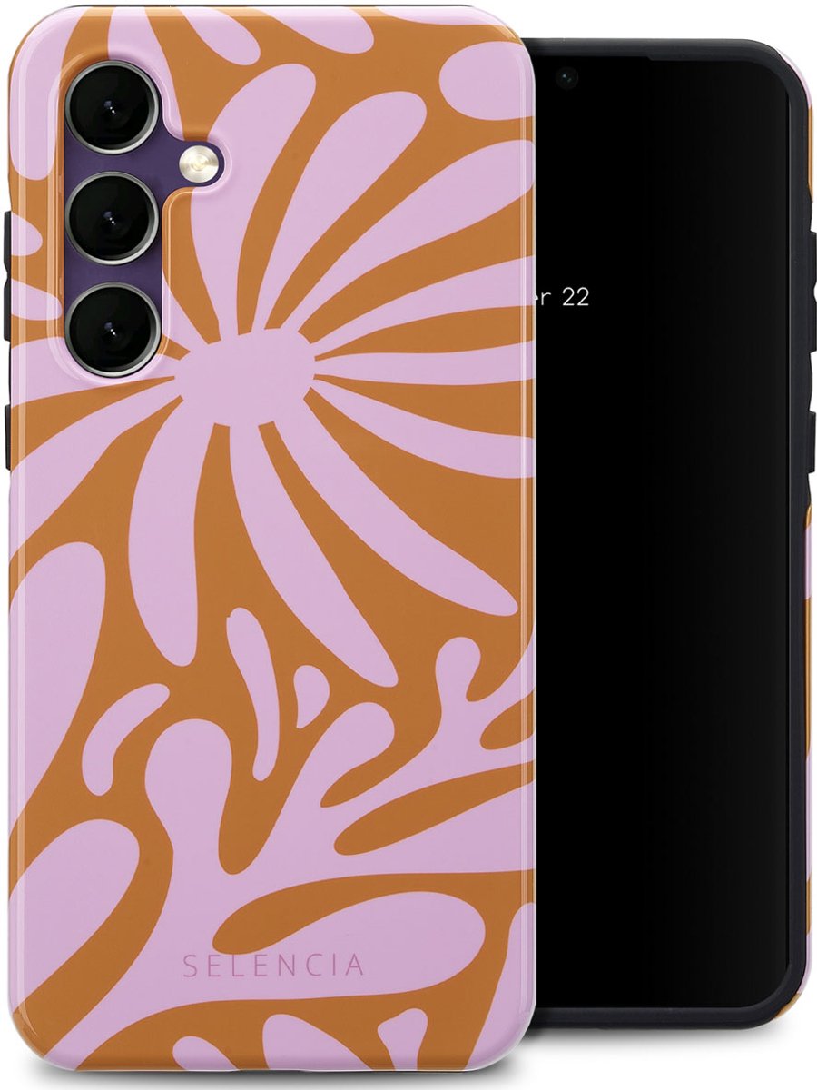 Selencia Hoesje - Geschikt voor Samsung Galaxy S24 FE - Backcover - Modern Bloom Pink