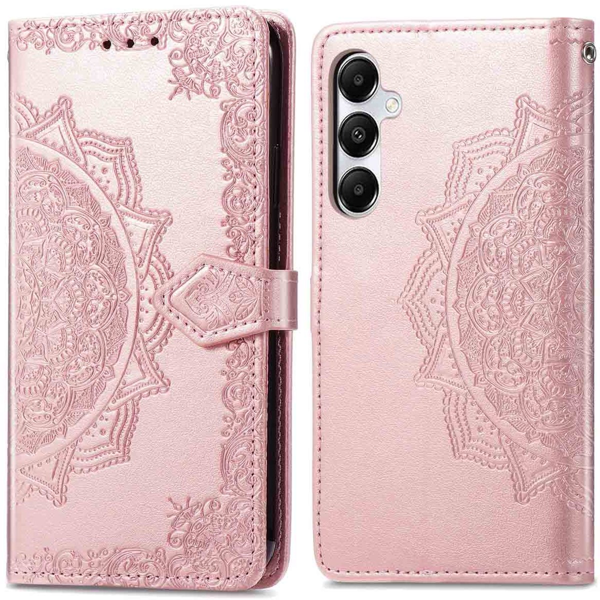 imoshion Hoesje - Geschikt voor Samsung Galaxy A35 - Mandala Bookcase - Rosé Goud