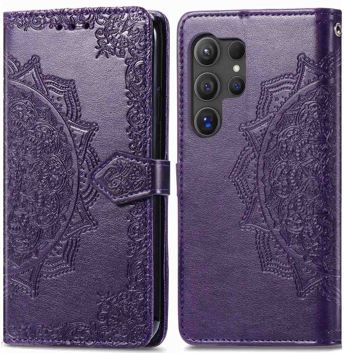 imoshion Hoesje - Geschikt voor Samsung Galaxy S24 Ultra - Mandala Bookcase - Paars