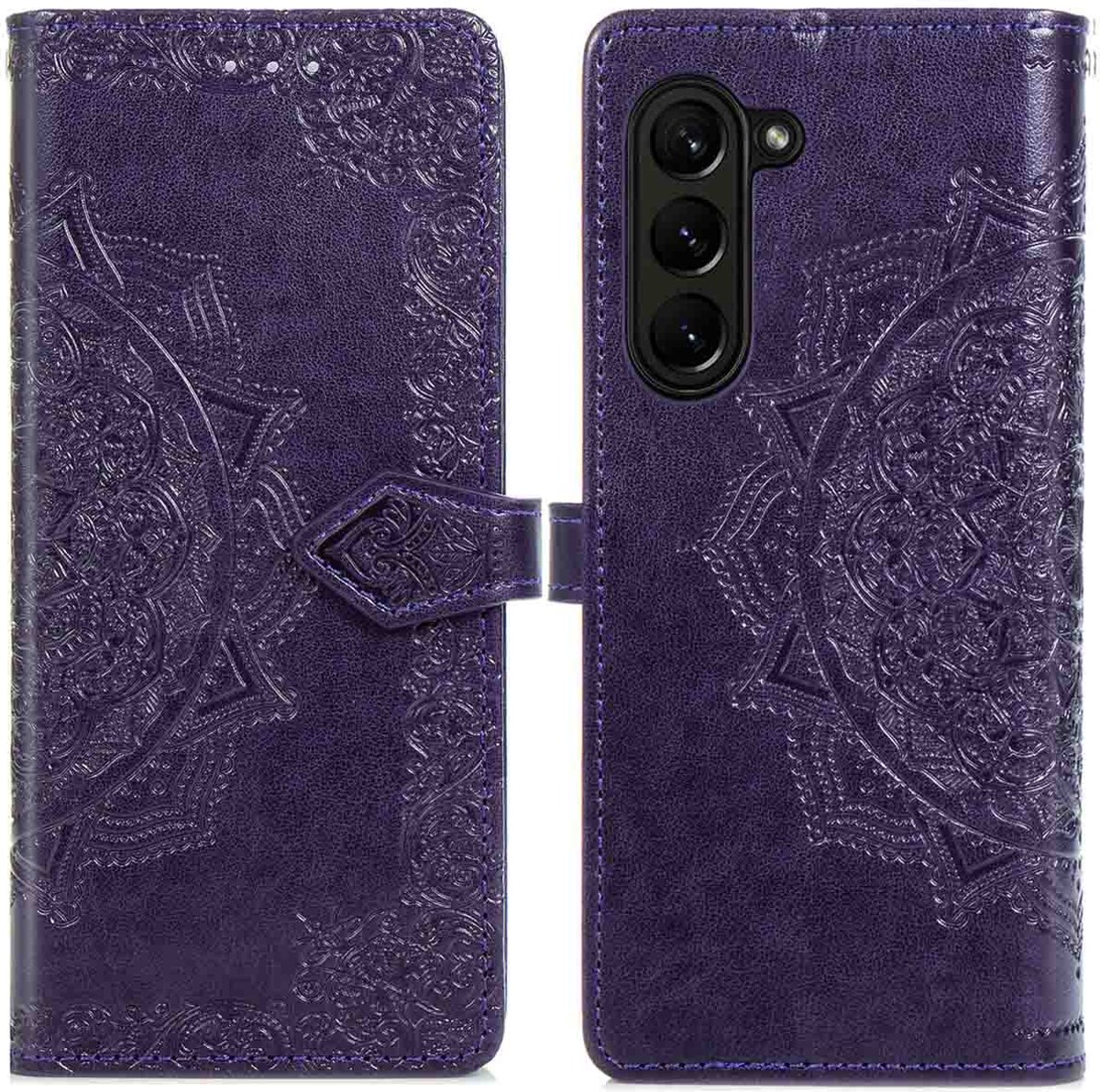 imoshion Hoesje - Geschikt voor Samsung Galaxy Z Fold 5 - Mandala Bookcase - Paars