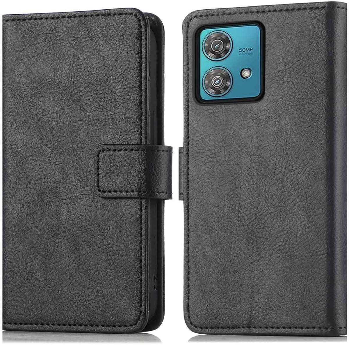 imoshion Hoesje - Geschikt voor Motorola Moto G84 - Luxe Bookcase - Zwart