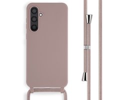 imoshion Hoesje - Geschikt voor Samsung Galaxy S23 FE - Siliconen hoesje met koord - Sand Pink