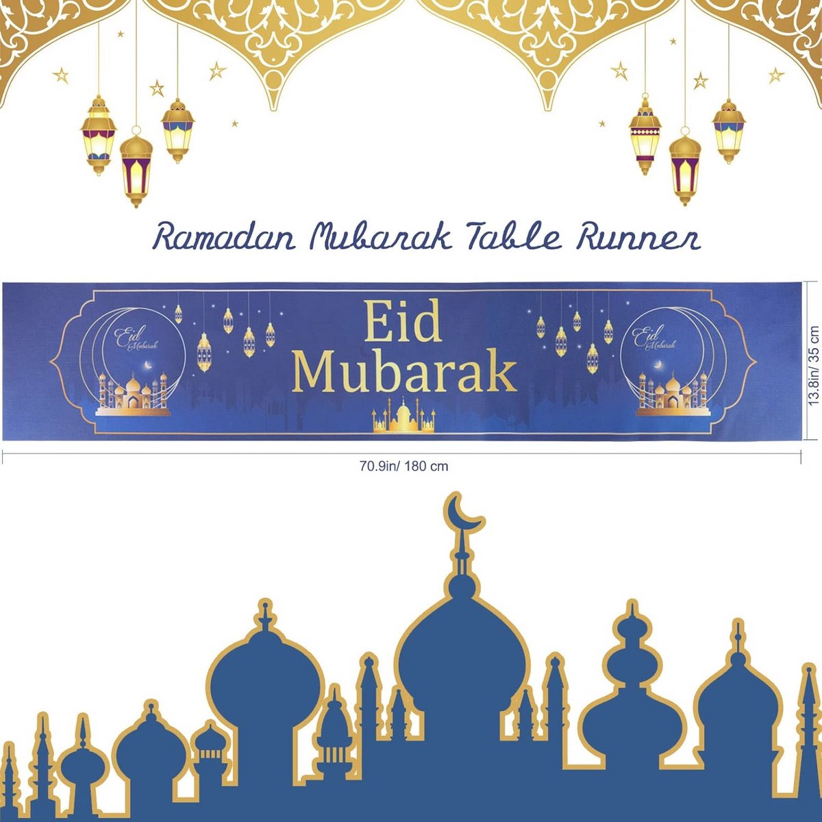 Eid tafelloper voor feestelijke decoraties - 180 x 35 cm