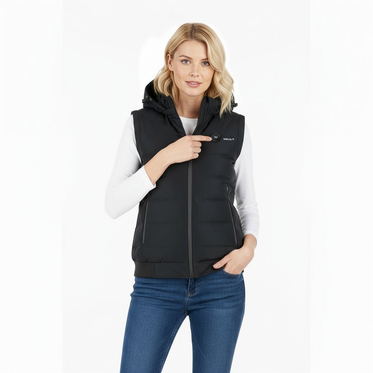 Wahrm – Infrarood Verwarmde Bodywarmer – Dames – Met Capuchon – Warmte in Stijl Zwart