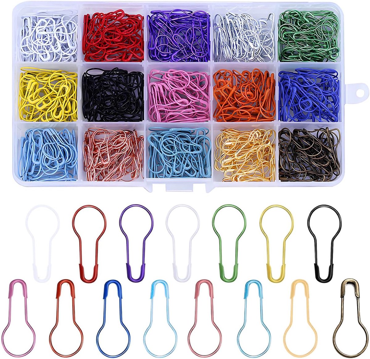 450 Veiligheids Spelden In 15 Kleuren Peervorm Metaal Voor Kleding Maken Handwerk DIY Knutselprojecten Naaiaccessoires