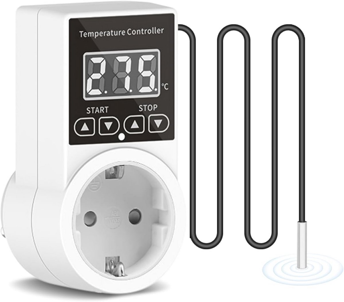 Digitale Temperatuurregelaar voor Verwarming en Koeling met Sensor en LCD-Scherm