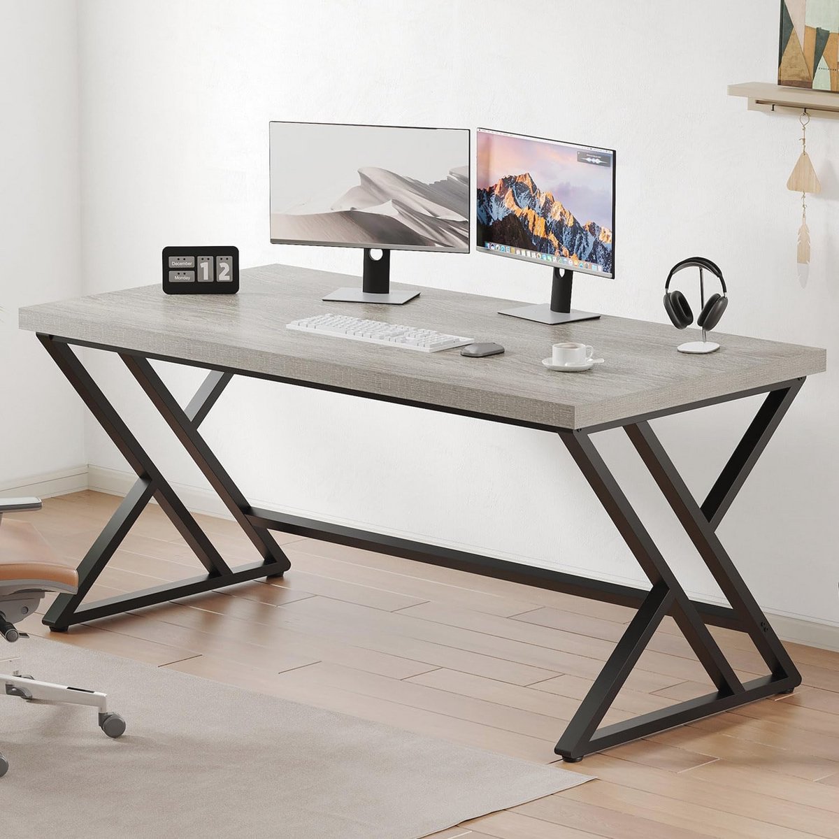 Industrieel Houten Computerbureau 140 cm - Modern Design voor Thuis of Kantoor