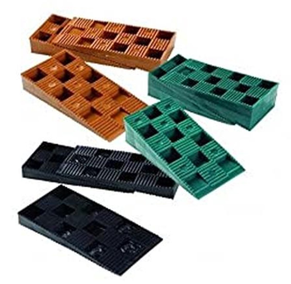 Getande onderlegwiggen voor het nivelleren van terrassen en hout - 60 stuks (10-30 mm)