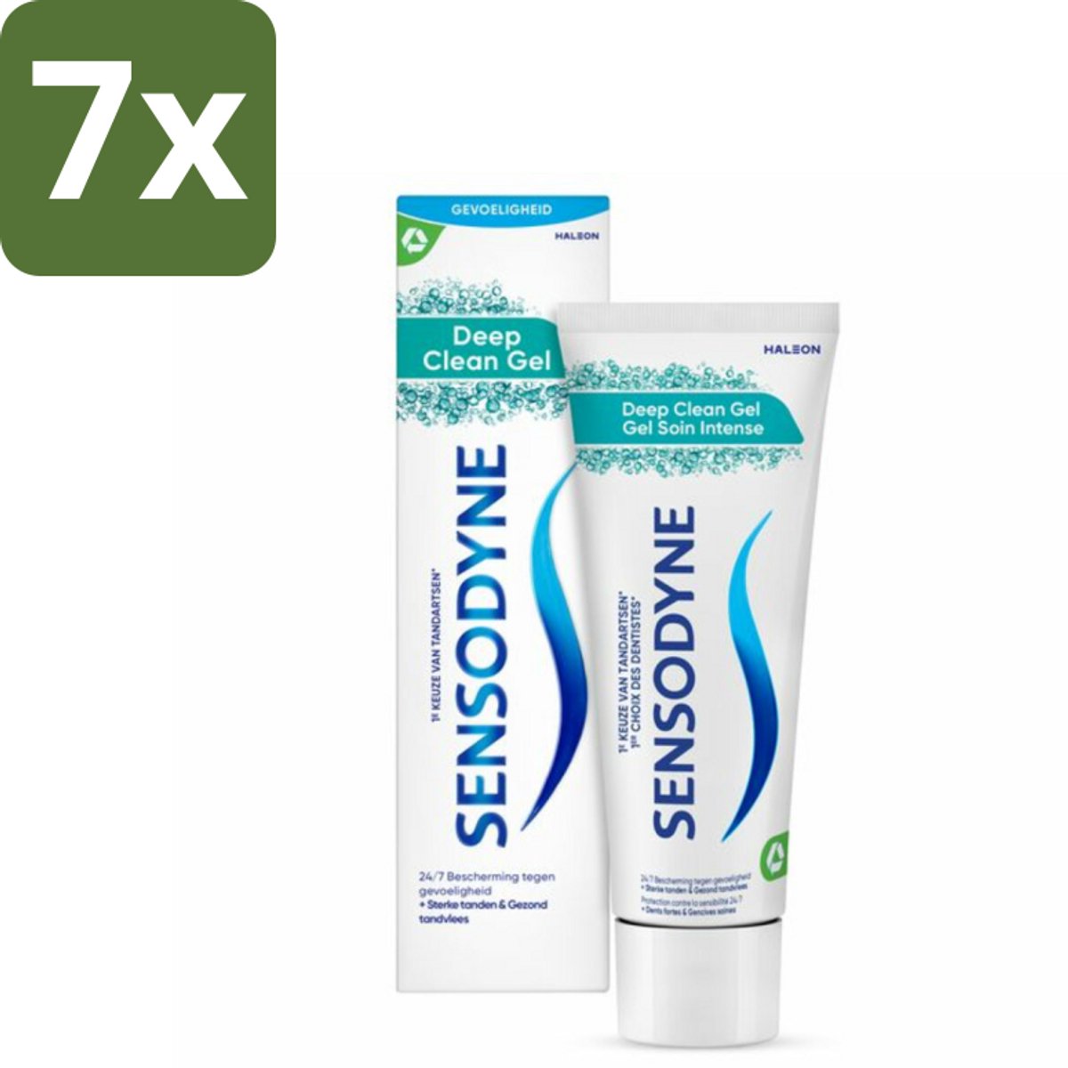 Sensodyne - Tandpasta - Deep Clean Gel - Grondige Reiniging - 75 ml - Bulkverpakking - 7 stuks