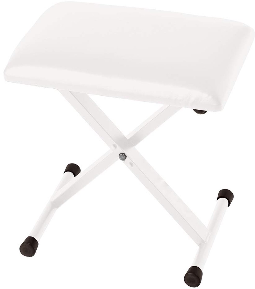 IMPERATORIS® Keyboard Bank in Hoogte Verstelbaar – Inklapbare Pianokruk / Keyboard Kruk – Gewatteerd en Onderhoudsvriendelijk – Keyboard Bench / Piano Stool – wit