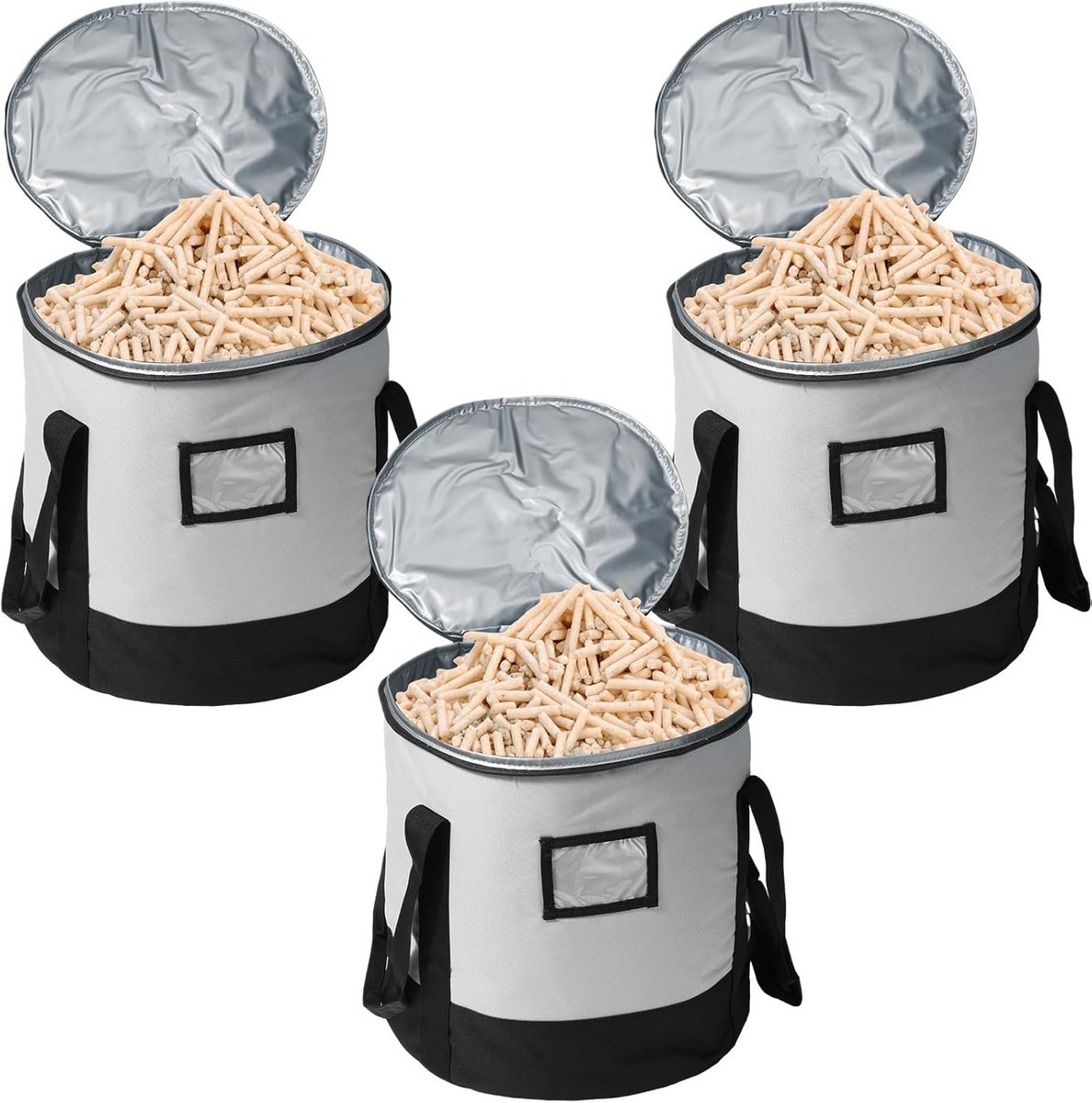 3 Stuks Brandstof Pellet Opbergtas voor Droge Houtpellets - Ruimtebesparende Roker Pellet Dispenser
