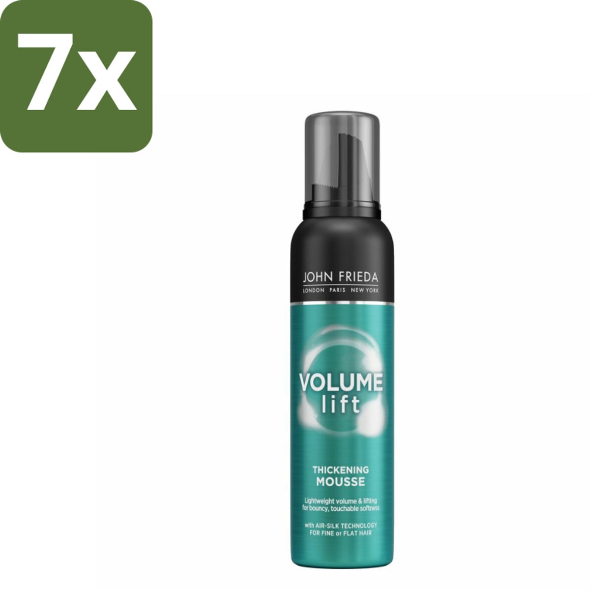 7 x John Frieda – Haarmousse – Luxurious Volume Perfectly Full – Volumeverhogend – 200 ml - Koffie - Koffiezetapparaat - Koffiezetapparaat