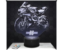 Motorfiets R6 Y bedlampje motorfietsdecoratie. Cadeau-idee heren object Moto R6 Y nachtlampje volwassenen decoratie slaapkamer. Origineel kerstcadeau-idee