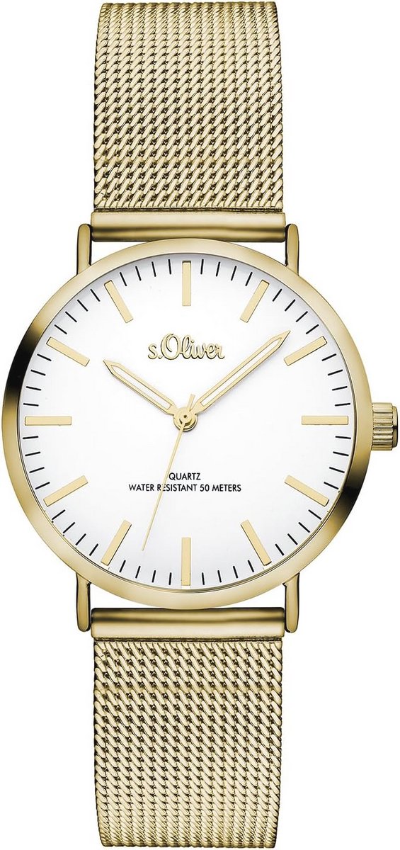 s.Oliver Dames analoog kwartshorloge met roestvrijstalen armband