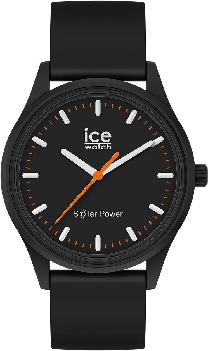 Zwart Solar Horloge Unisex - Lichtgewicht en Ultraplat met Siliconen Band
