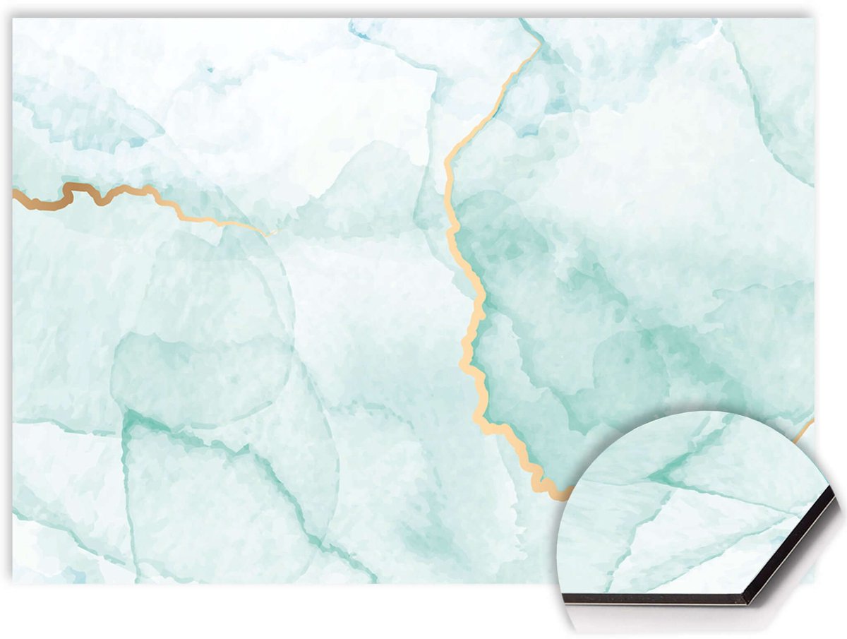 KitchenArt - Misty Jade Spatscherm - 80x55 cm - Spatscherm Achterwand Keuken - Spatwand Keuken