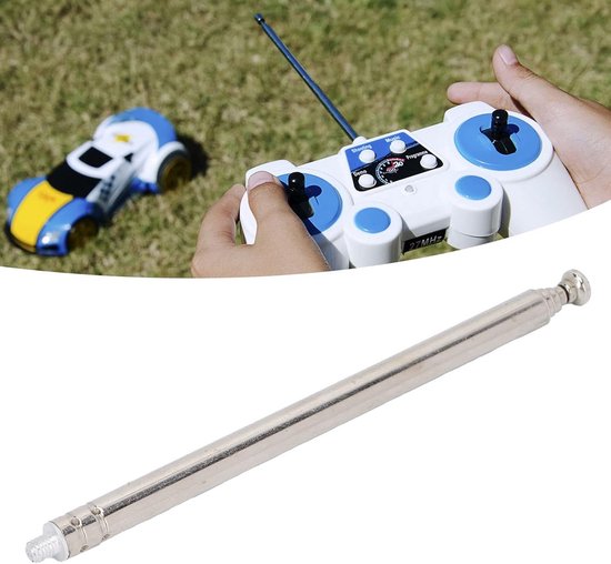 Antenne Télescopique 5 Sections Avec Filetage 3 Mm – Pour Voiture RC, Argentée, 34 Cm Déployée