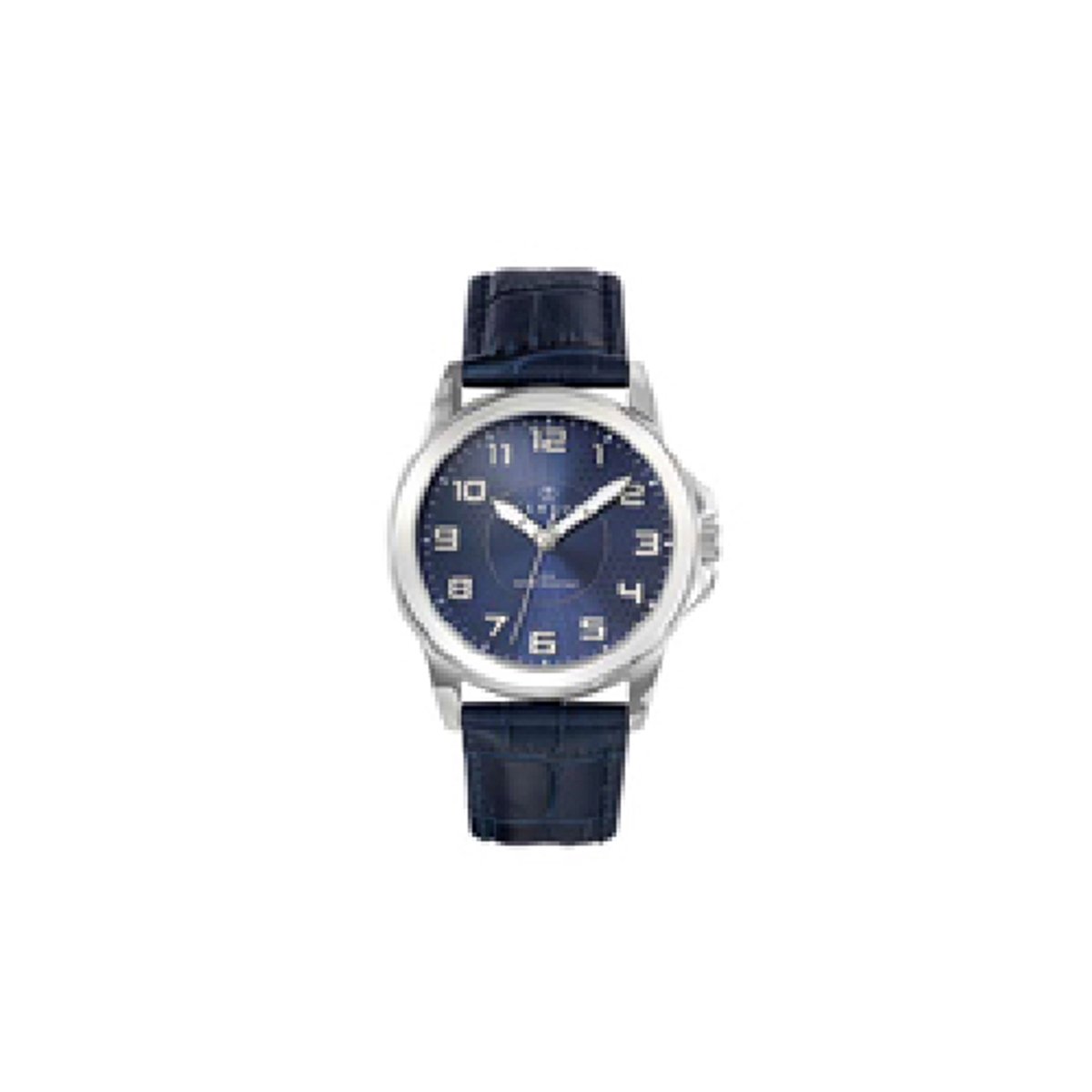 Certus-model 610744-horloge-heren-zilverkleurig-blauwe lederen band-blauwe wijzerplaat-diameter 39 mm-5 atm waterdicht-gemaakt in Frankrijk