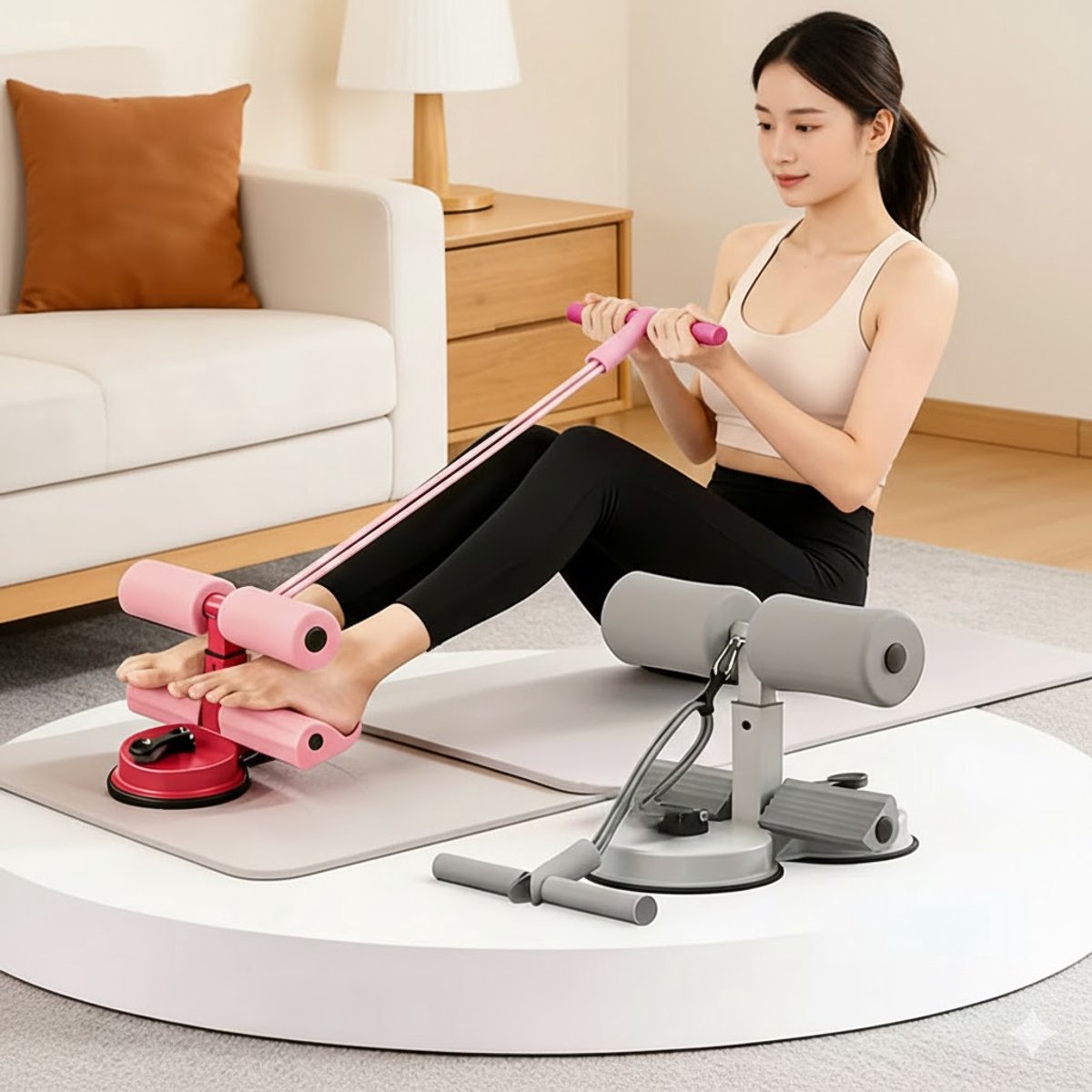 Verstelbare Buikspiertrainer Sit-Up Pedaal – Core Kracht Trainer voor Thuis Workout, Fitness en Core-Oefeningen