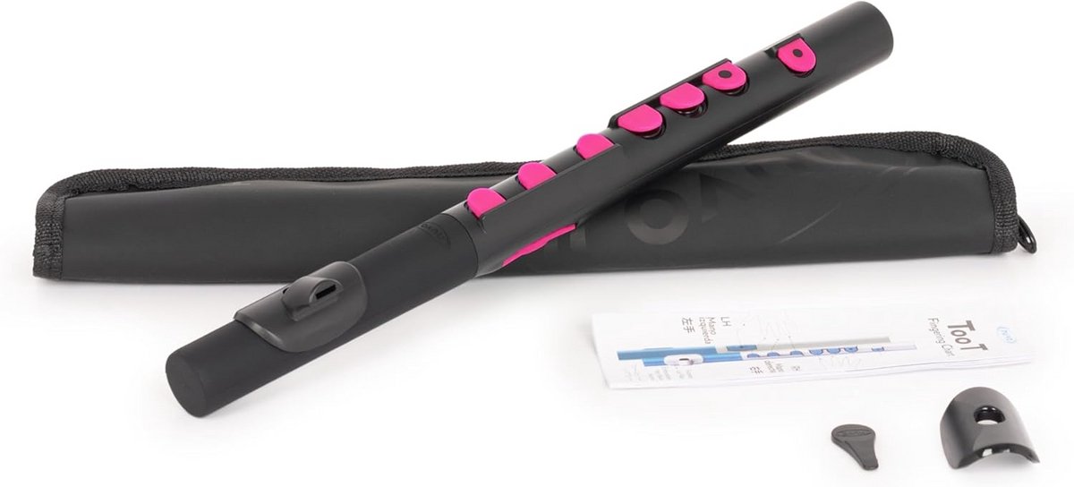 Toot Trim Muziek Instrument voor Beginners met Hoes - Zwart/Roze