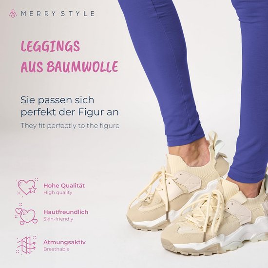 Lange Dameslegging met Hoge Taille van Zacht Katoen — afbeelding 4