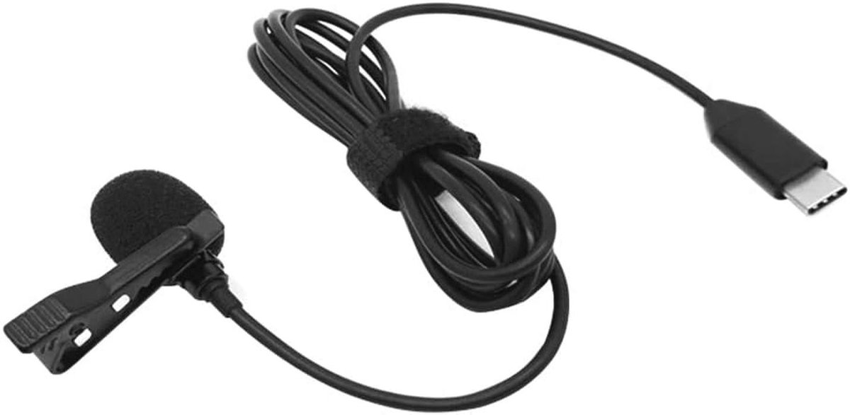 Microfoon Compatibel met USB Type C Unidirectionele Lavalier Clip Revers MIC