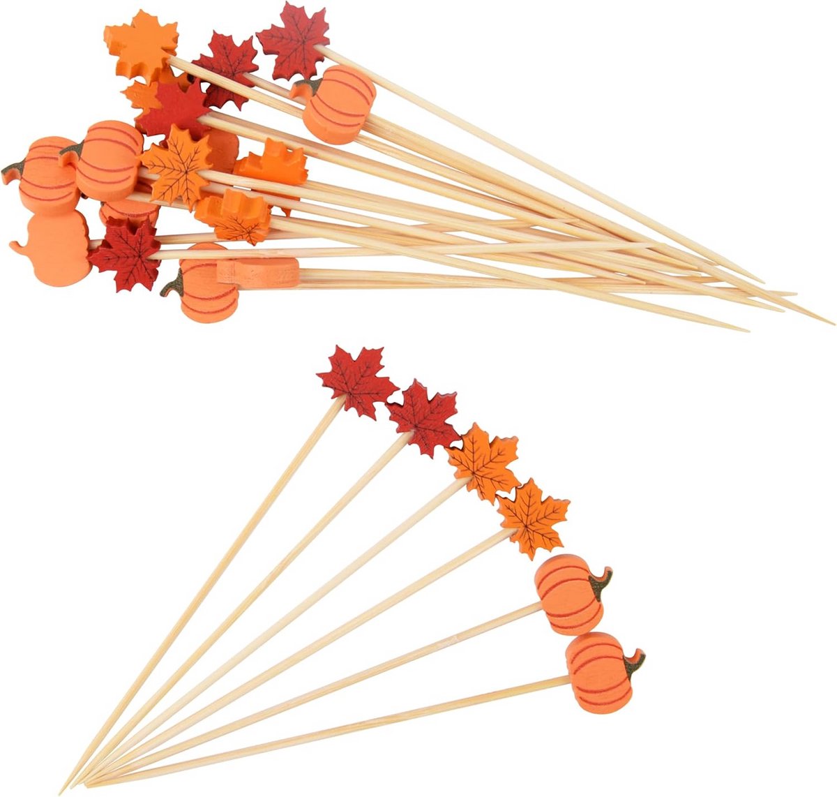 100 stuks houten cocktailprikkers voor herfstfeesten en decoratie