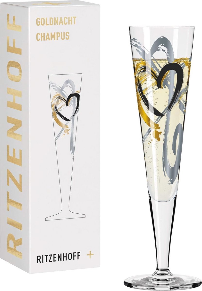 Elegante champagneglazen 200 ml - Designerstuk met echt goud en platinadetails