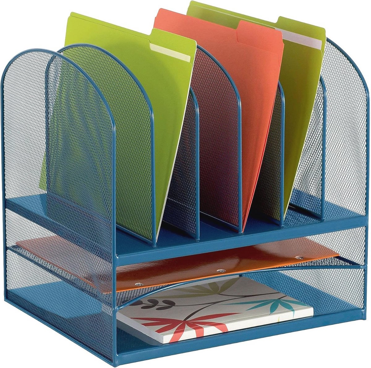 Tafel-organizer met 2 horizontale en 6 verticale vakken in Onyx blauw