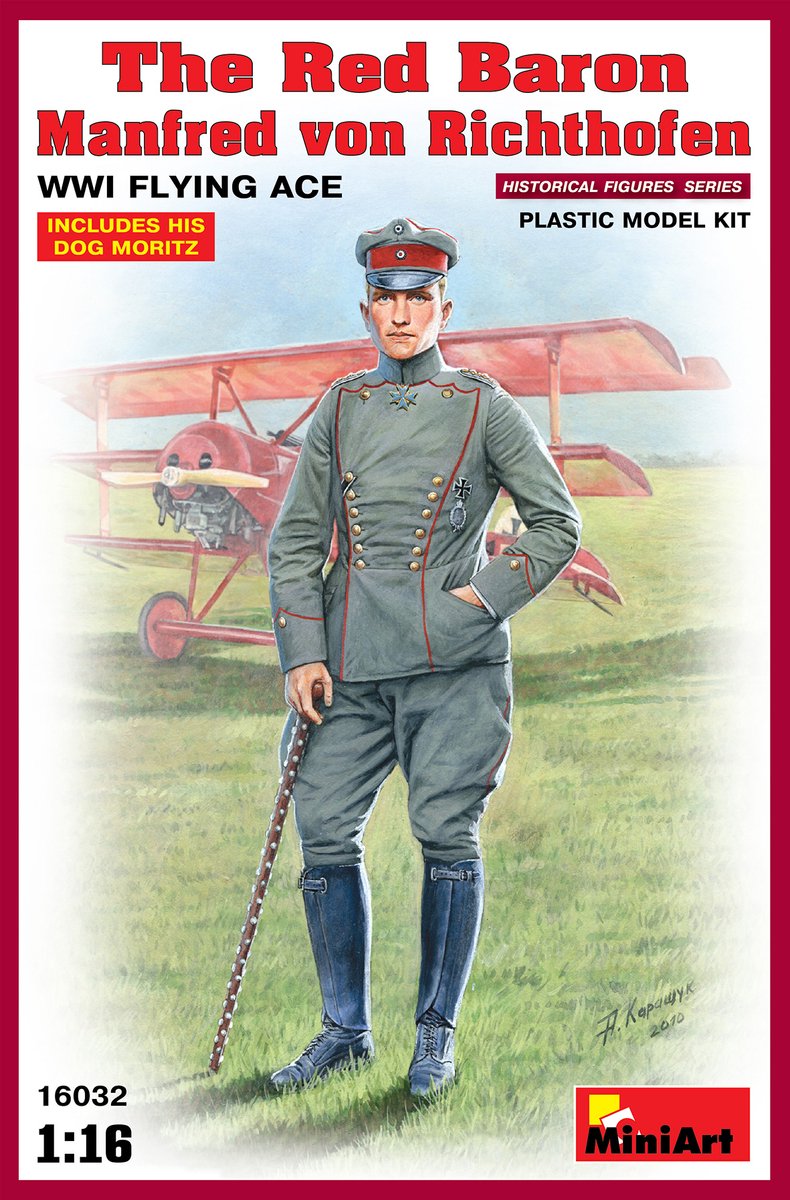 MiniArt Modelbouwpakket Militaire voertuigen - 16032 The Red Baron - Manfred van Richthofen - Duitse WWI Piloot - Figuur Plastic - 1:16 - Modelbouw