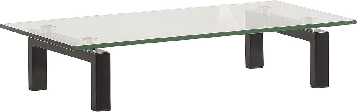 TV meubel met glas, zwart, 600 x 125 x 280 mm
