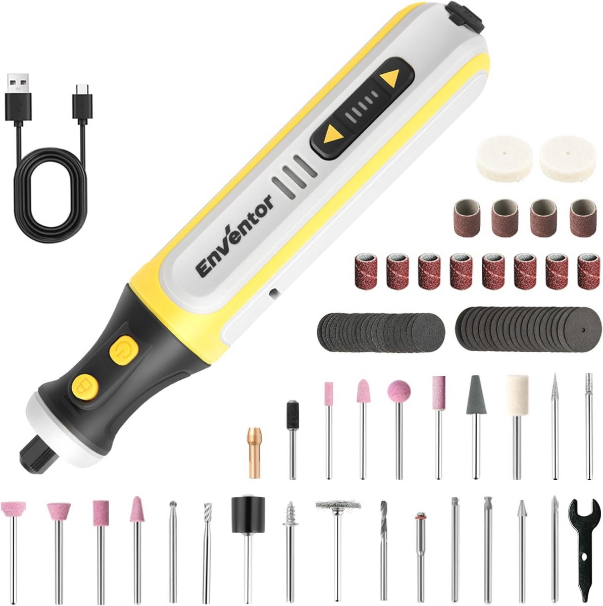 Mini-multifunctioneel gereedschap met 80 accessoires - 8V rotatiegereedschap met 5 snelheden, USB-oplaadbaar