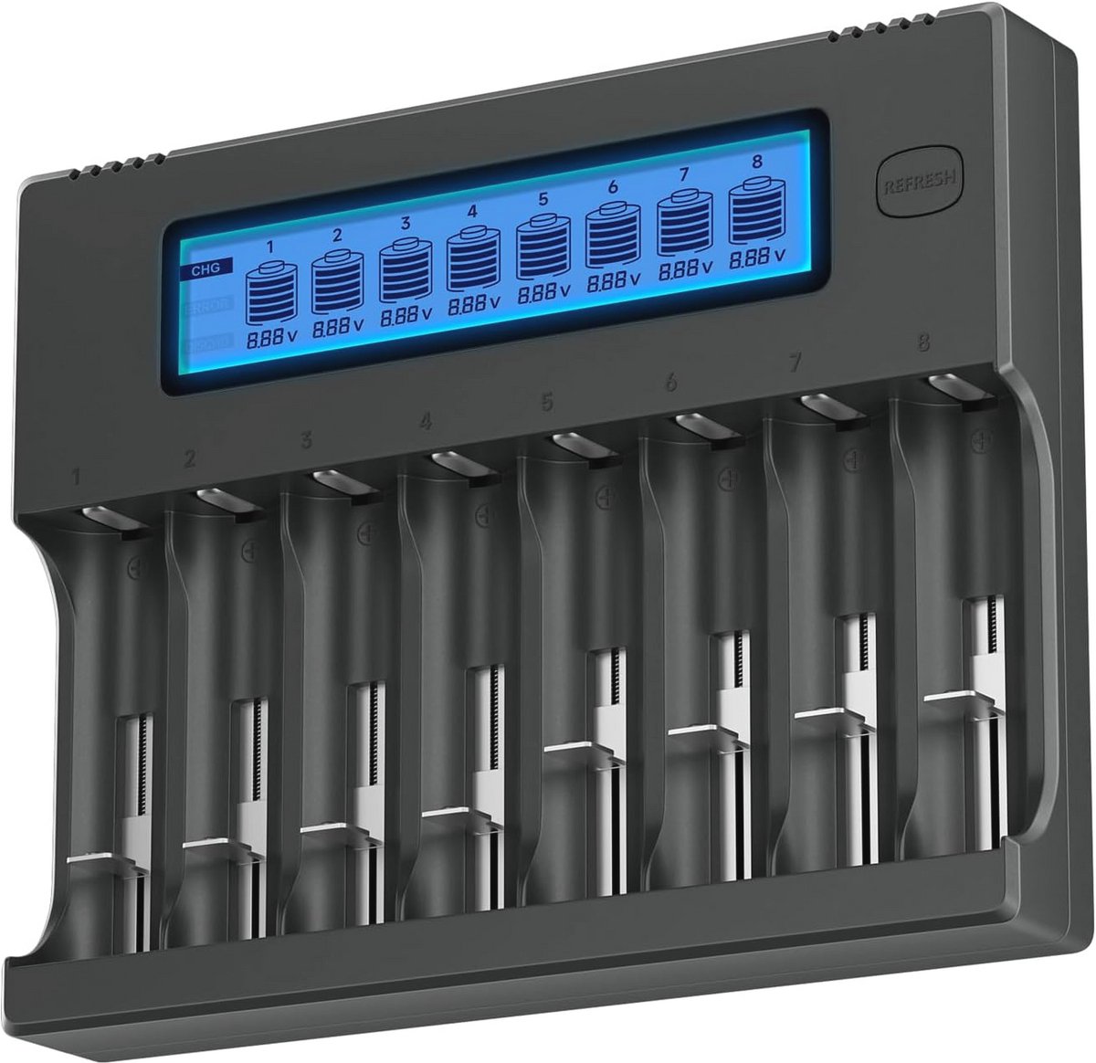Universele LCD Oplaadbare Batterijlader voor 18650, 20700, 26650 en meer