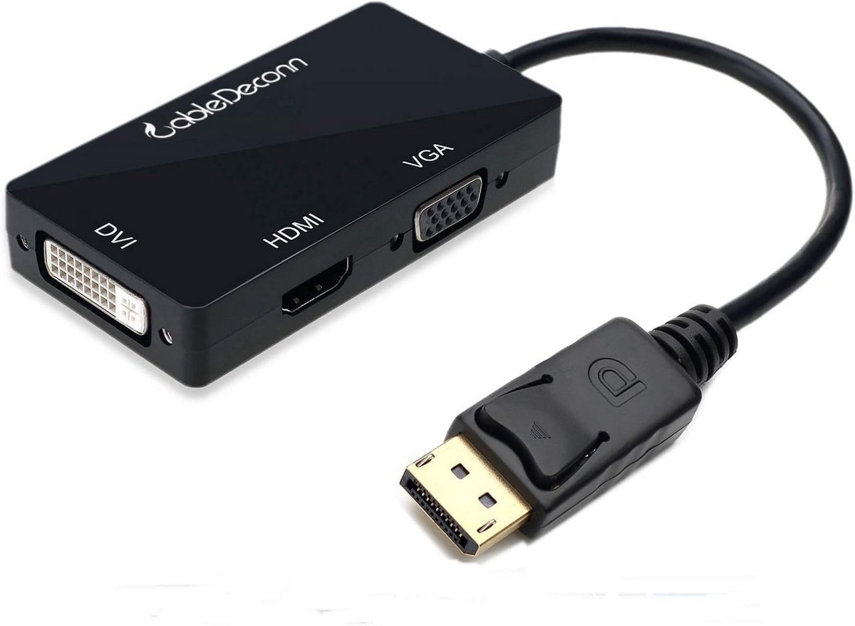 3-in-1 DisplayPort naar HDMI/DVI/VGA Adapter Kabel