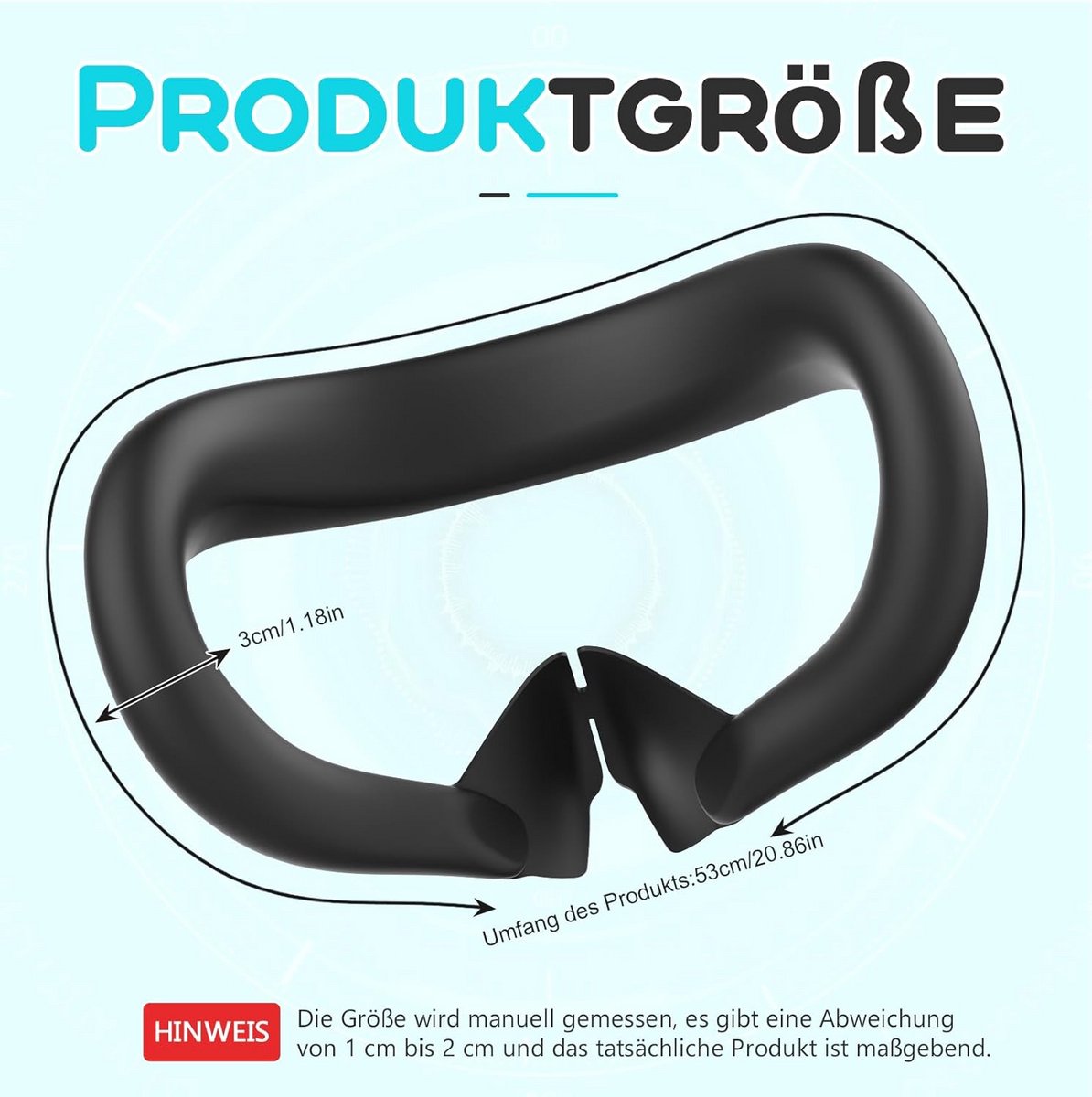 Siliconen Oogmasker voor VR, Zweetbestendig en Lichtdicht, Comfortabel VR-accessoire voor Meta Quest 3 (Zwart) thumbnail 4