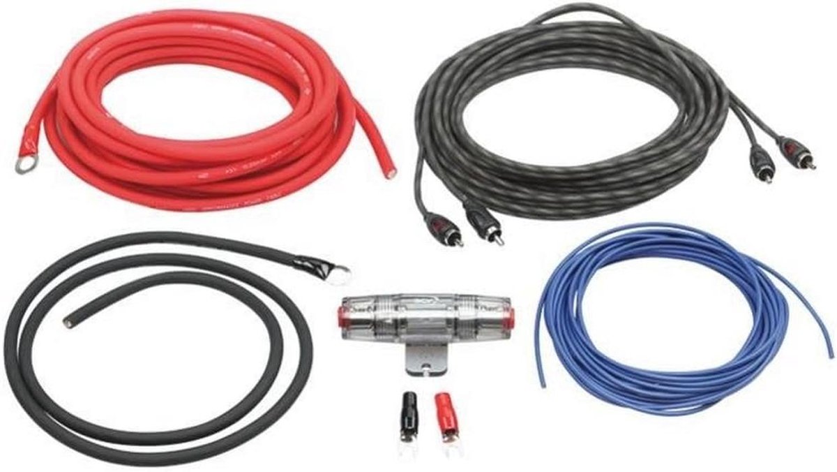 Kabelset 10 mm² voor eindversterker - Hoogwaardige aansluitset voor Car HiFi