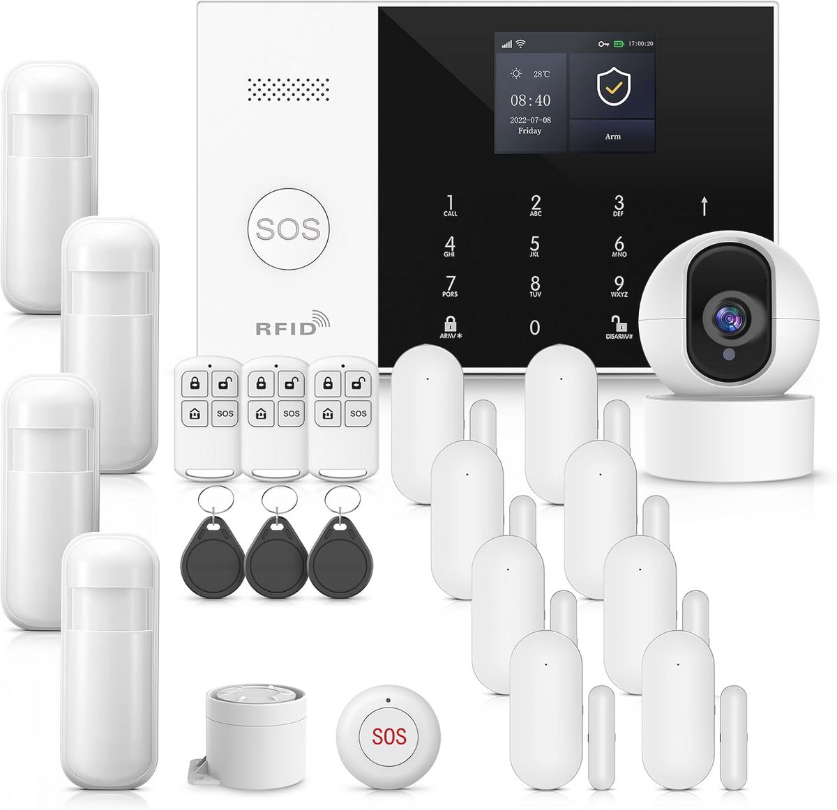 GSM/WiFi Alarmsysteem met 120 dB Sirene en Slimme Afstandsbediening