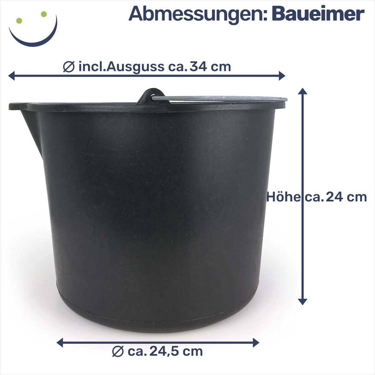 Bouwemmer 12 liter met handvat en schenktuit - Duurzaam en veelzijdig voor bouwplaats en tuin