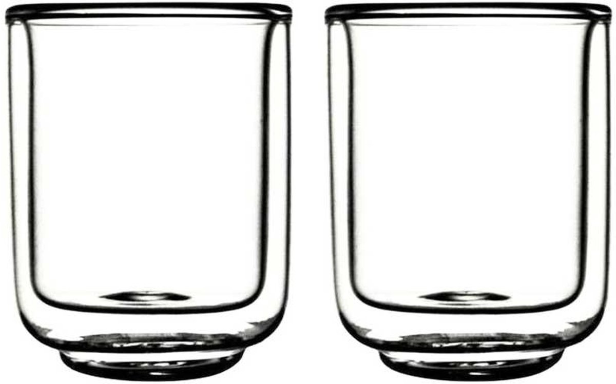 ATTREZZO® Dubbelwandige koffieglazen - Glazen - 60ml - 2 stuks