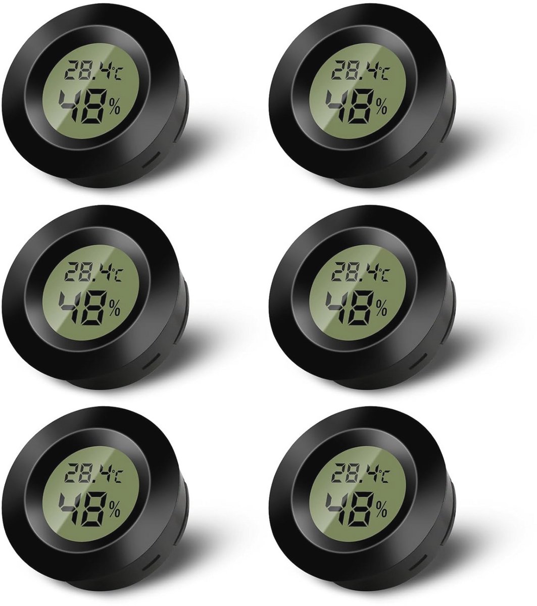 Mini Digitale Binnenkamerthermometer - LCD Temperatuur- en Vochtigheidsmonitor voor Thuis, Kinderdagverblijf en Reptielen