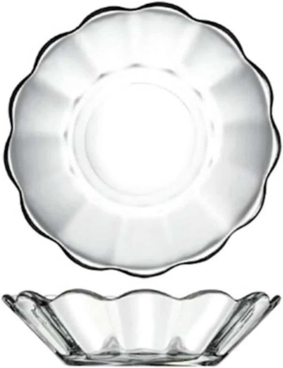Transparante Theeborden Set van 12 voor een Elegante Tafelsetting