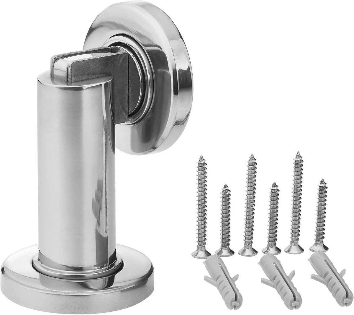 Magnetische Deurstopper Ø 50 mm Hoogte 90 mm voor Vloer- en Wandmontage